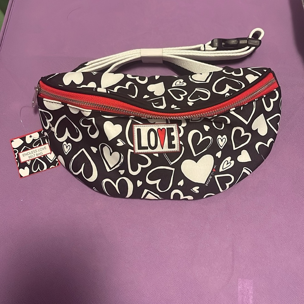 Brighton Endless Love Beltbag/Fanny pack/Crossbody (Black/White/Red) NWT